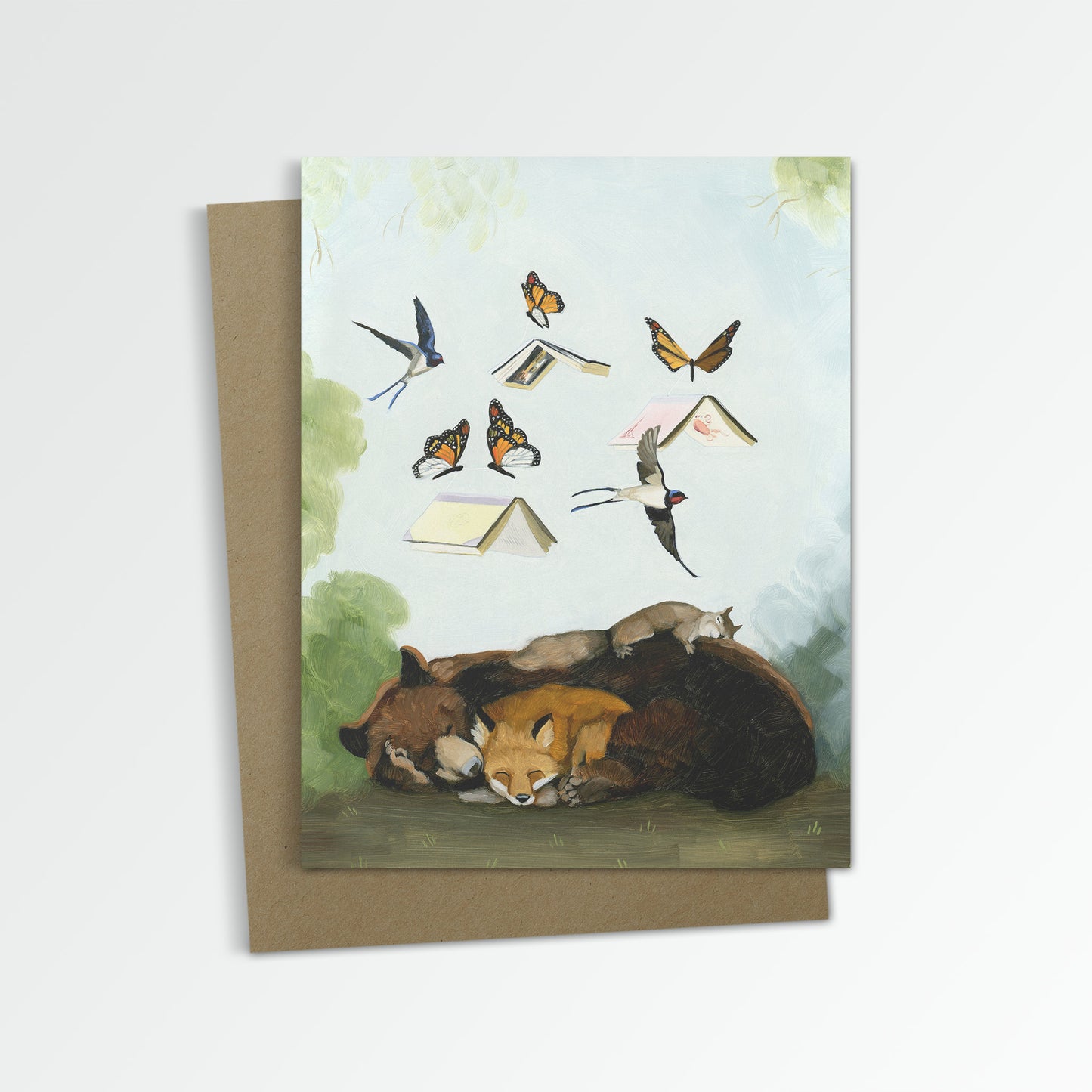 Open Book Daydream Notecard (Blank Inside)