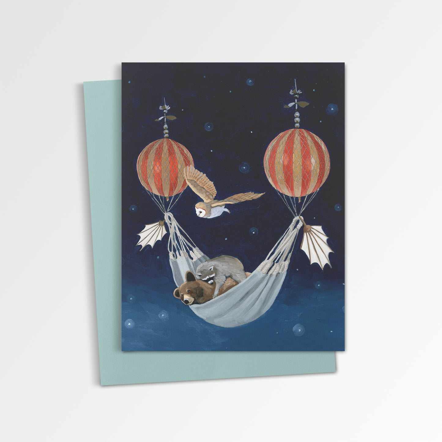 Flying Machine w/ Hammock Notecard (Blank Inside)