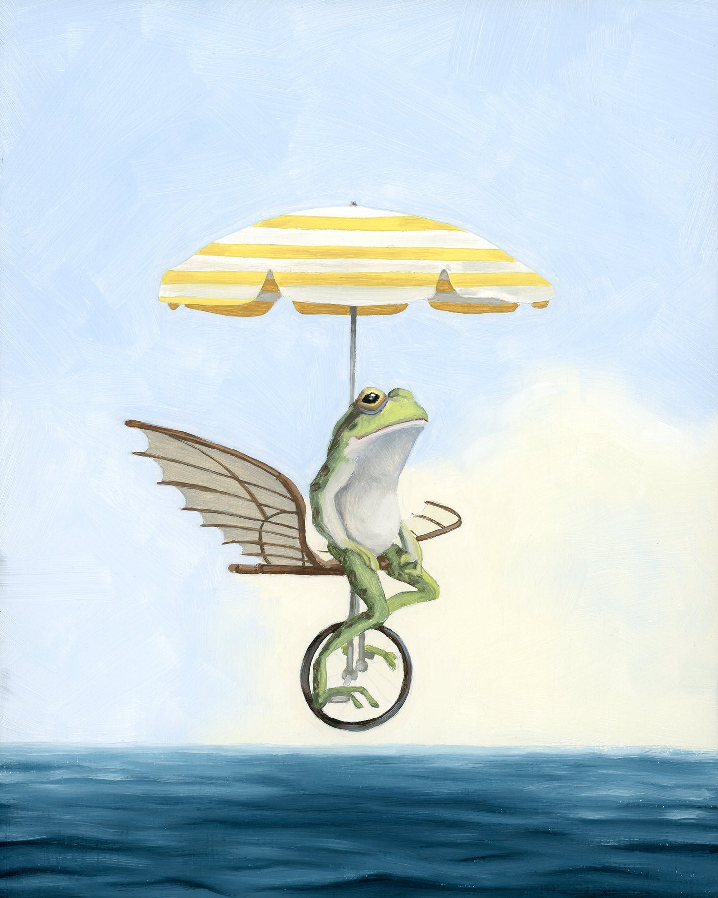 Frog w/ Unicycle and Umbrella (8x10)