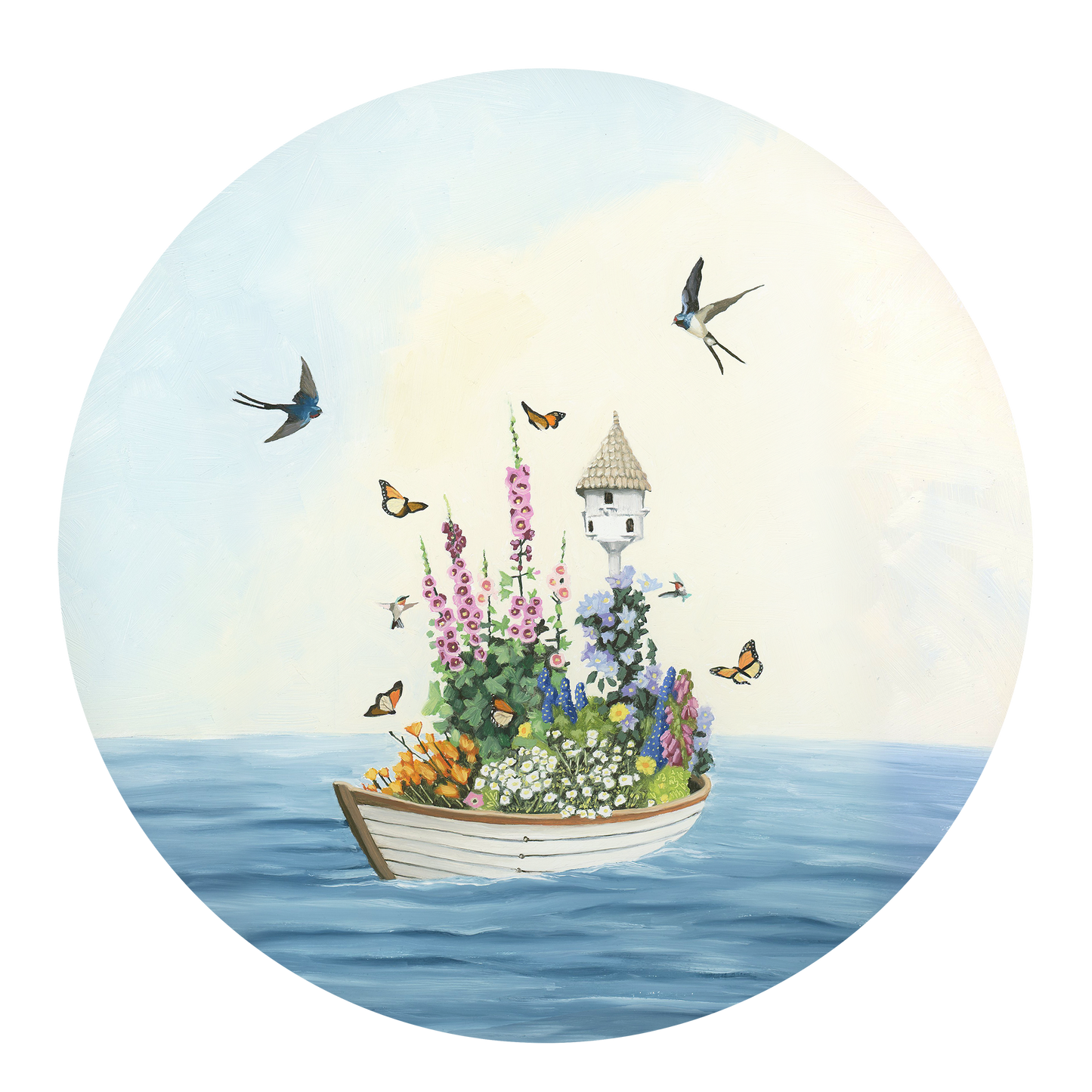 Garden in a Boat - 10x10 Art Print