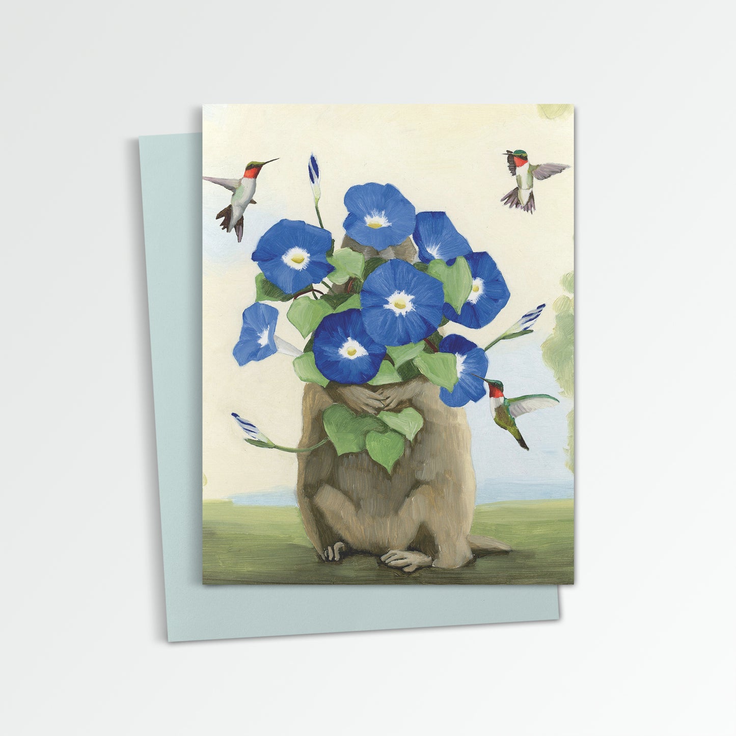 Groundhog w/ Morning Glories Notecard (Blank Inside)