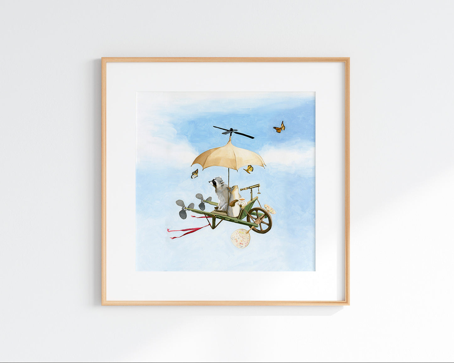 Flying Machine w/ Wheelbarrow - 10x10 Art Print