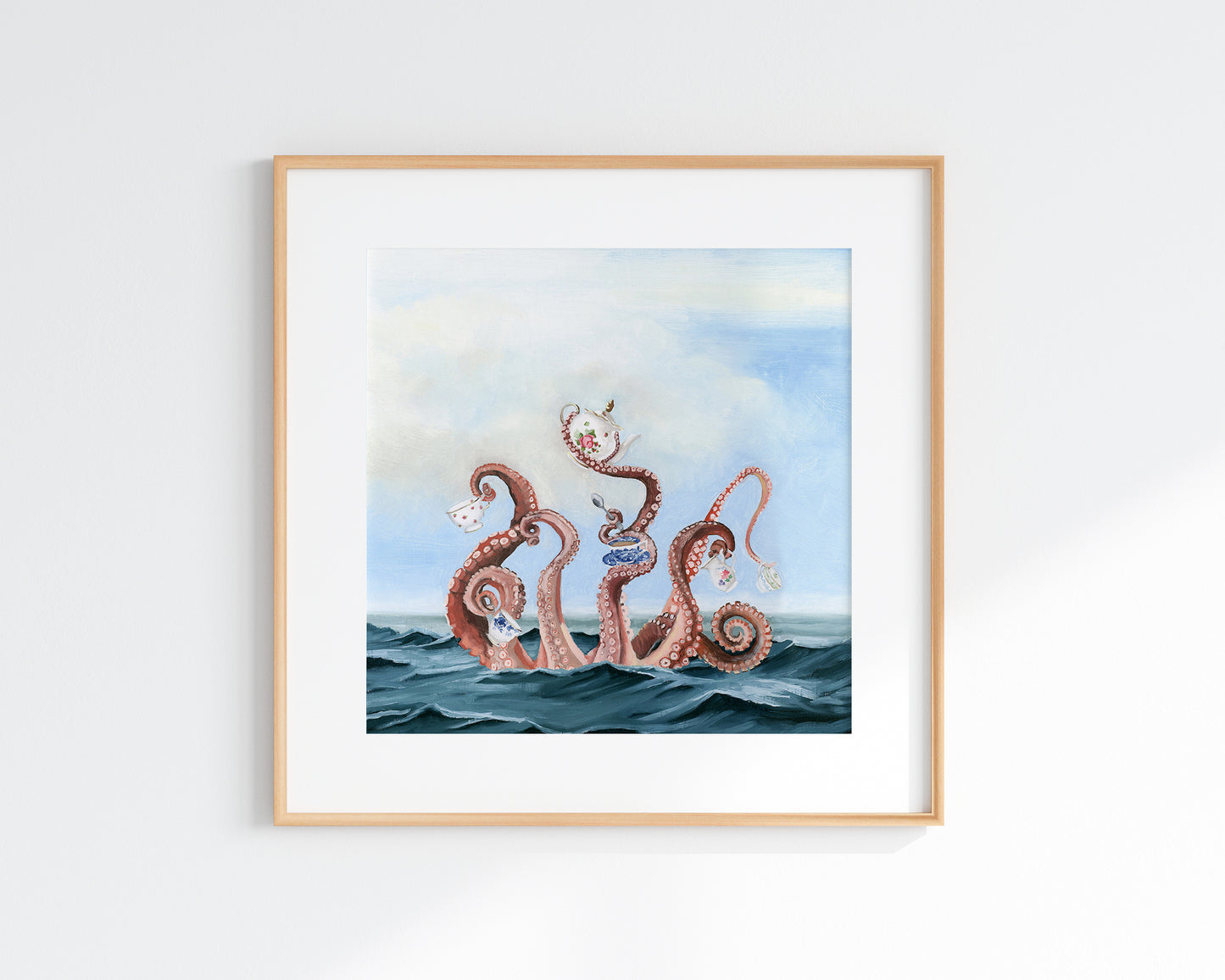 Octopus Tea Party Art Print (8x8)