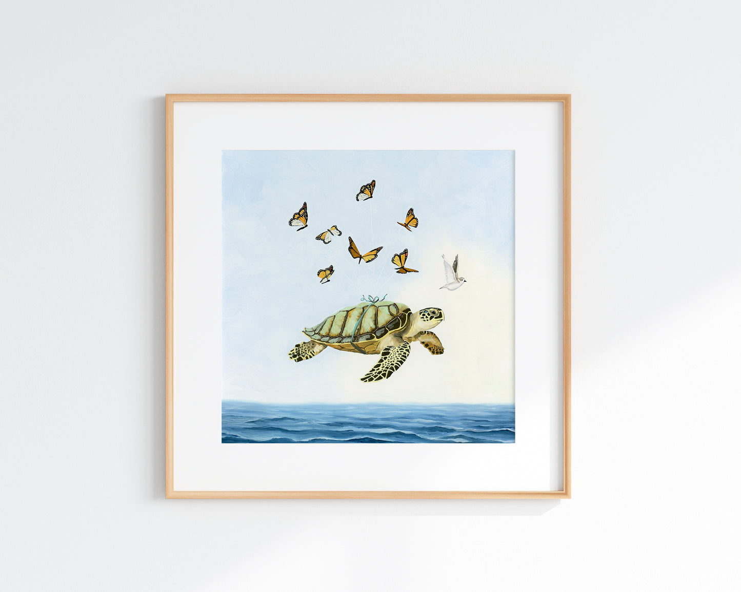 Sea Turtle and Monarch Butterflies (8x8)