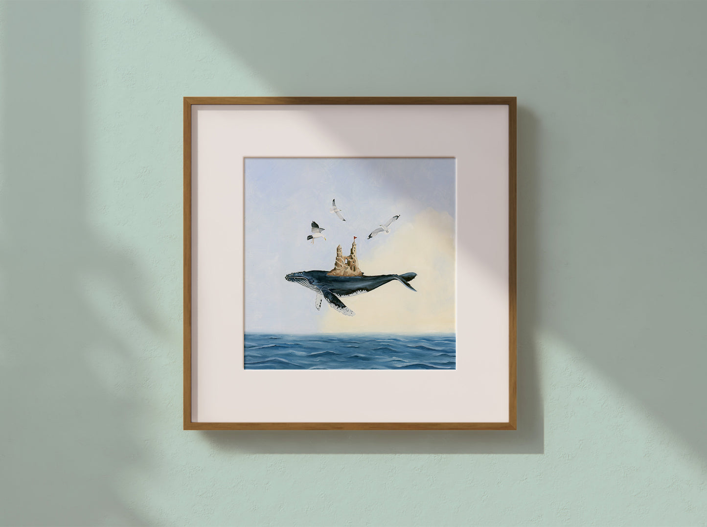 Whale & Castle in the Clouds - 10x10 Art Print