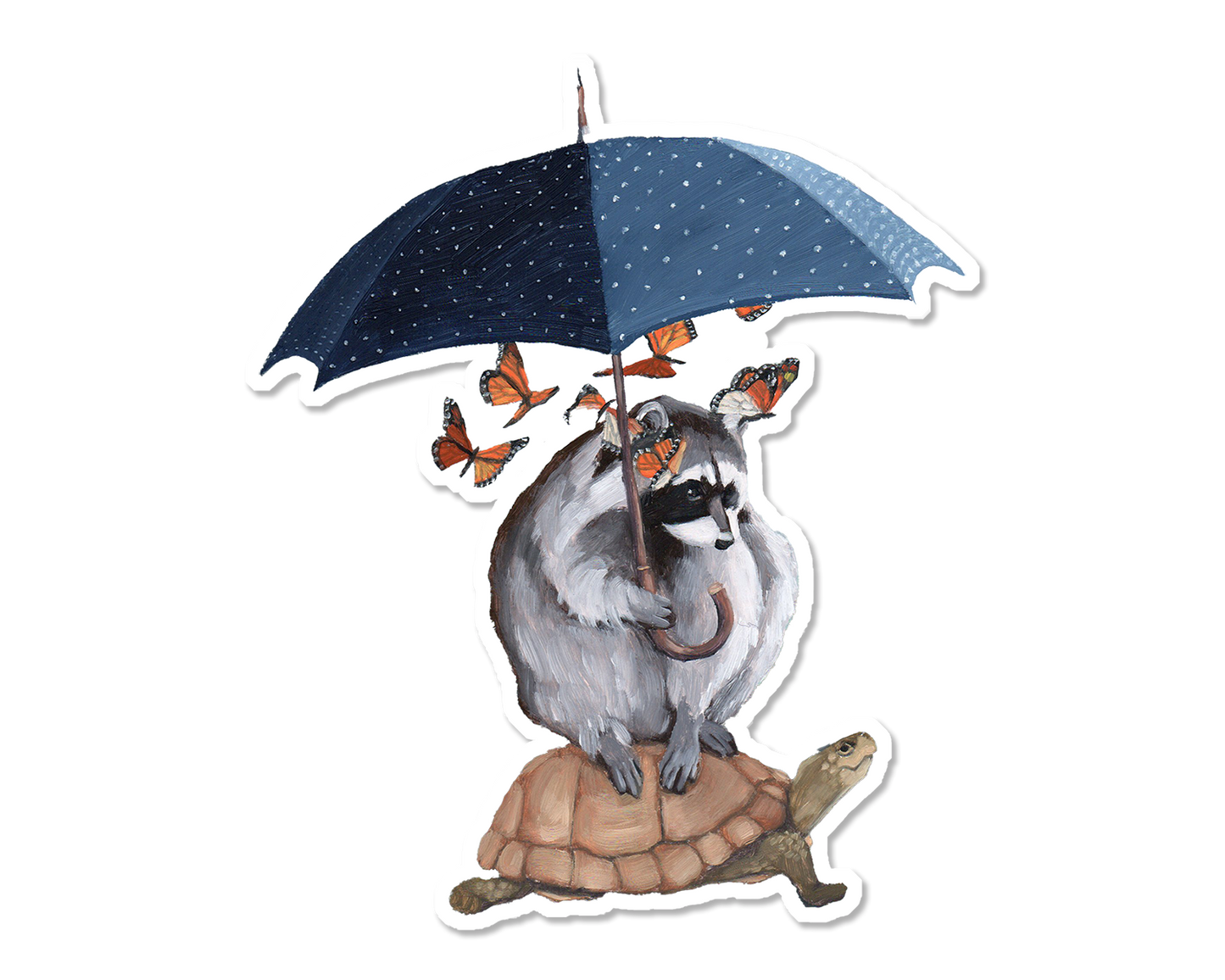 Raccoon w/ Umbrella Vinyl Sticker