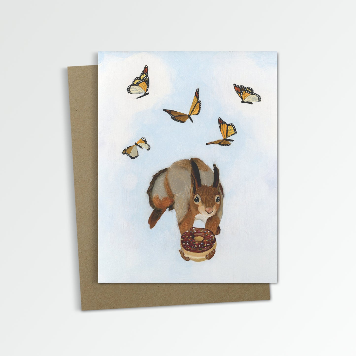 Squirrel w/ Doughnut Notecard (Blank Inside)