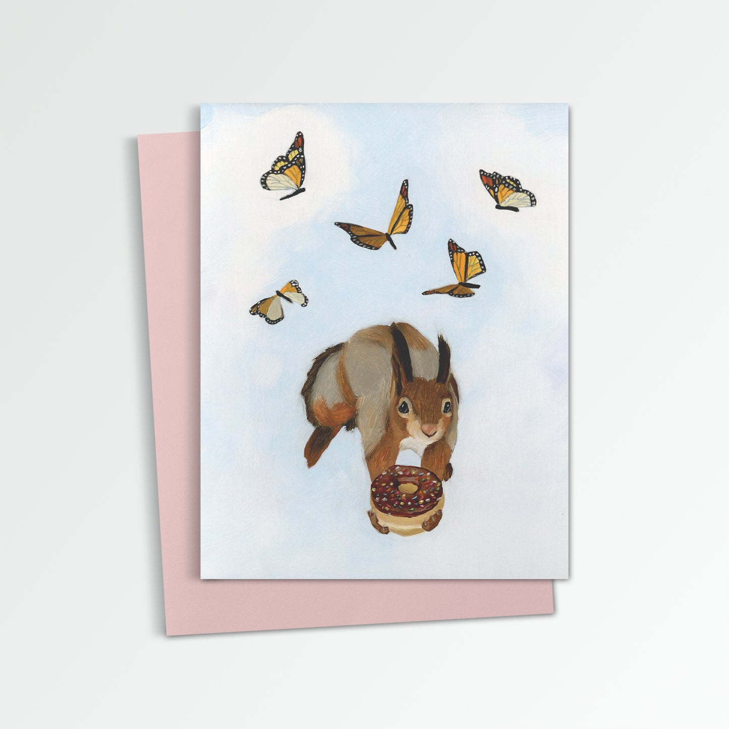 Squirrel w/ Doughnut Notecard (Blank Inside)