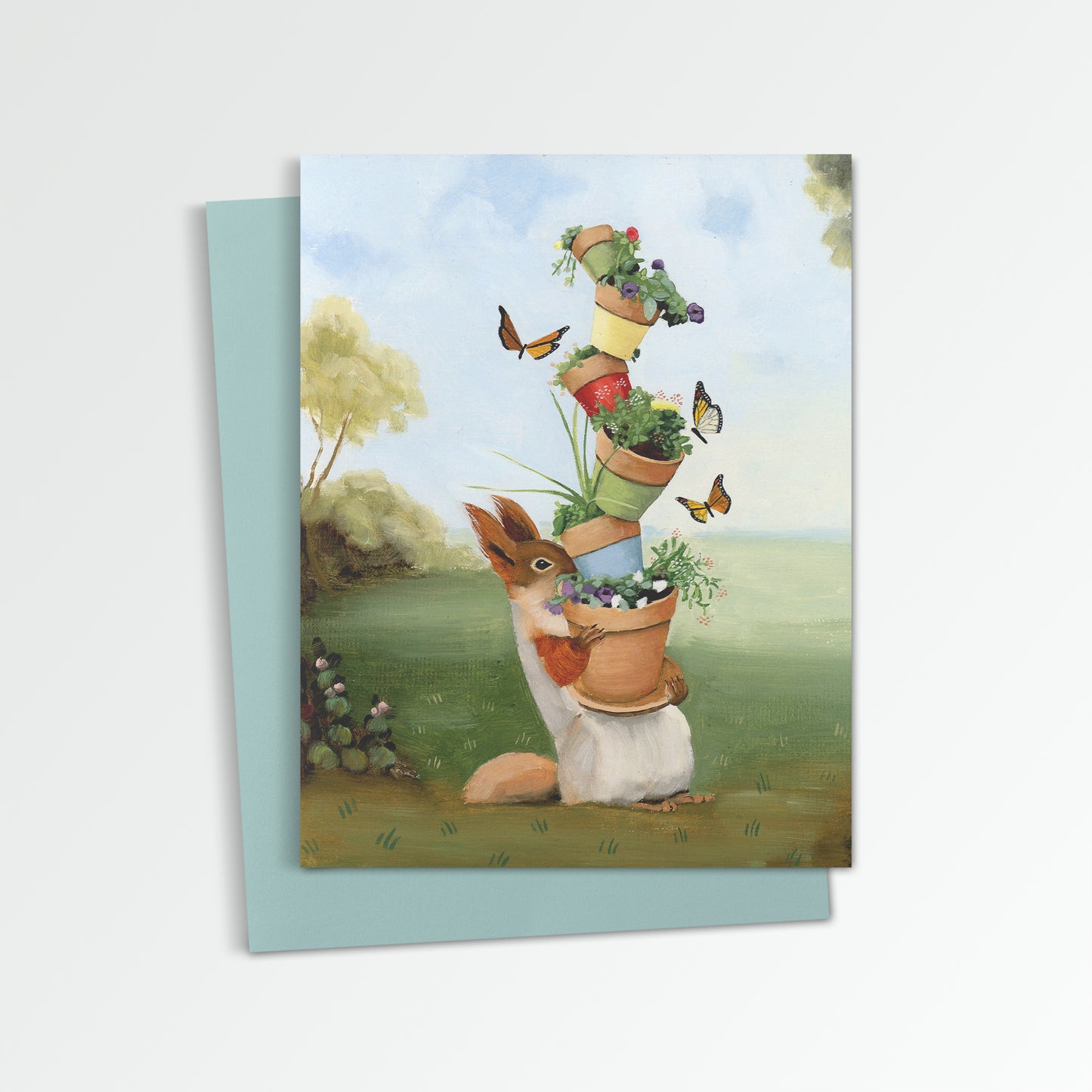 Squirrel Gardening Notecard (Blank Inside)