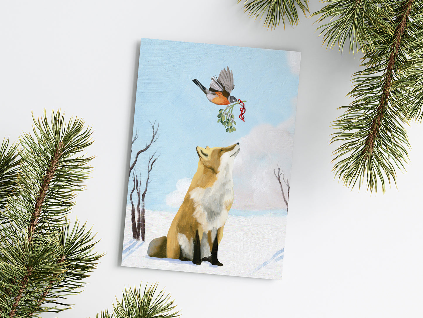 Fox & Mistletoe - Holiday Greeting Card