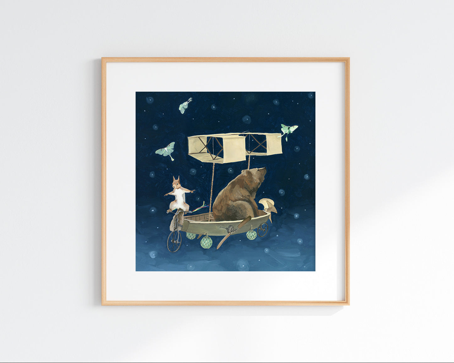 Flying Machine w/ Boat Art Print (8x8)