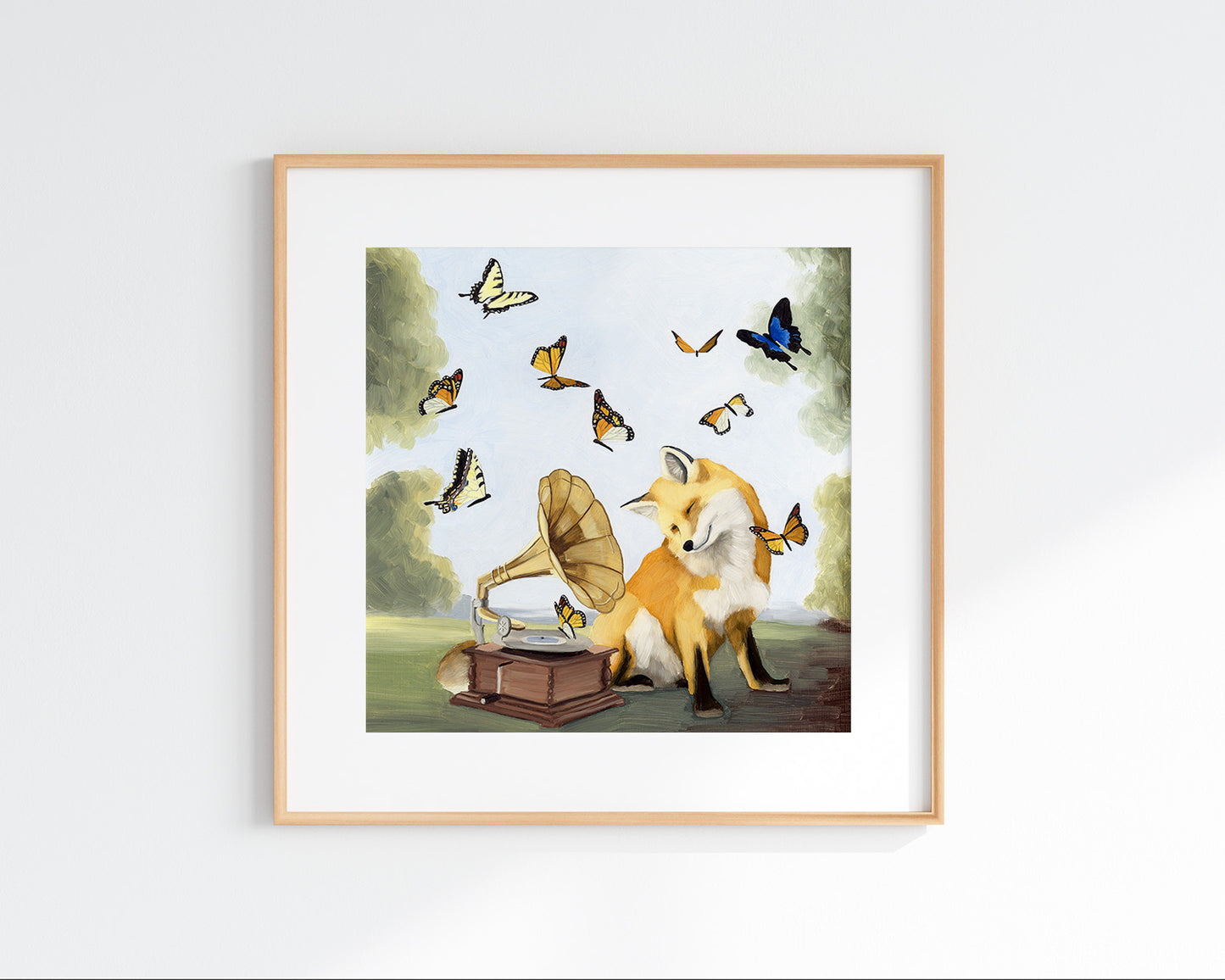 Fox w/ Phonograph - Art Print