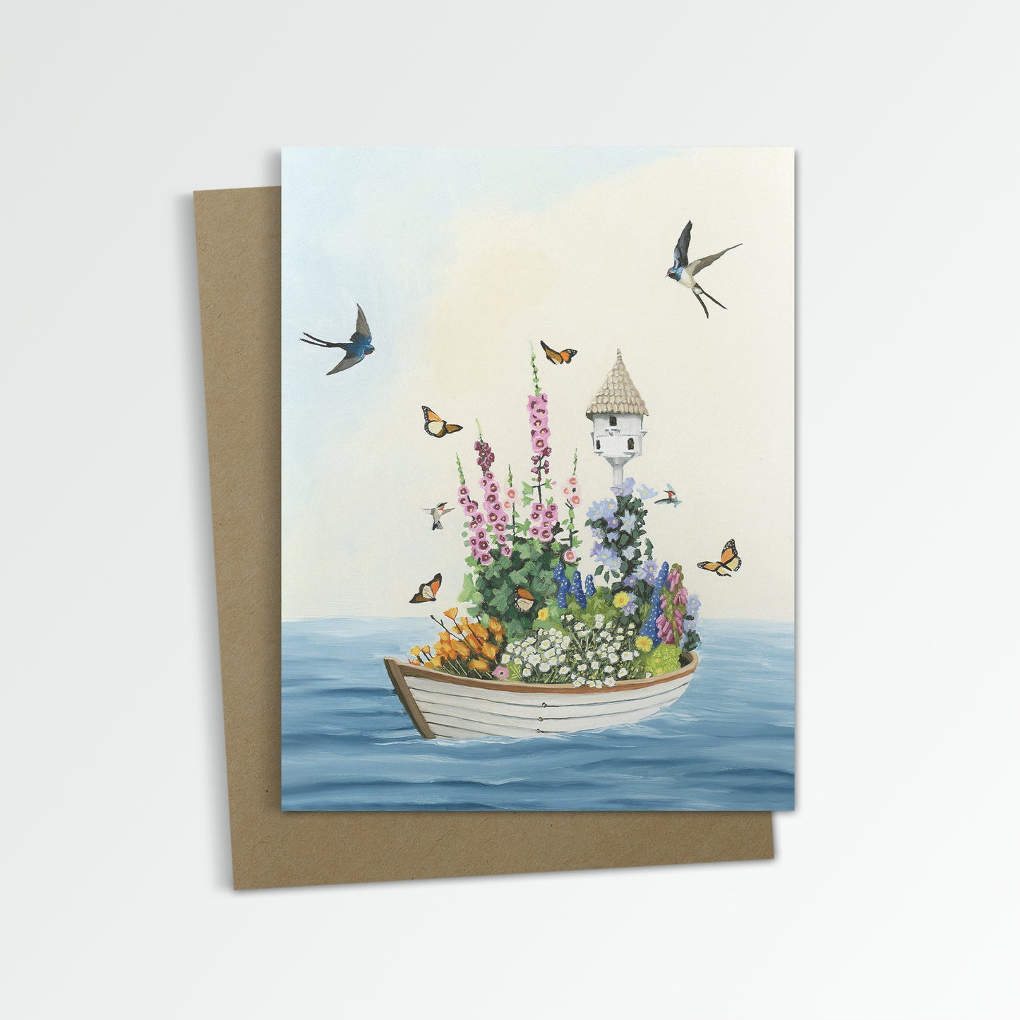 Boat Garden Notecard (Blank Inside)