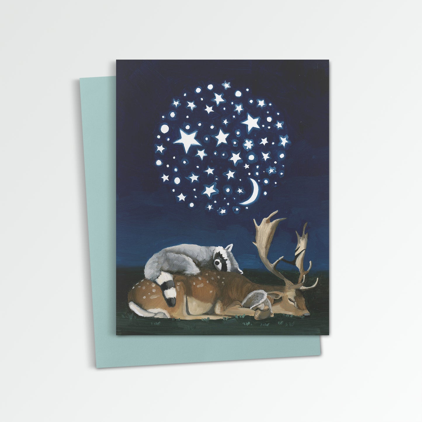 Woodland Animals w/ Night Light Notecard (Blank Inside)