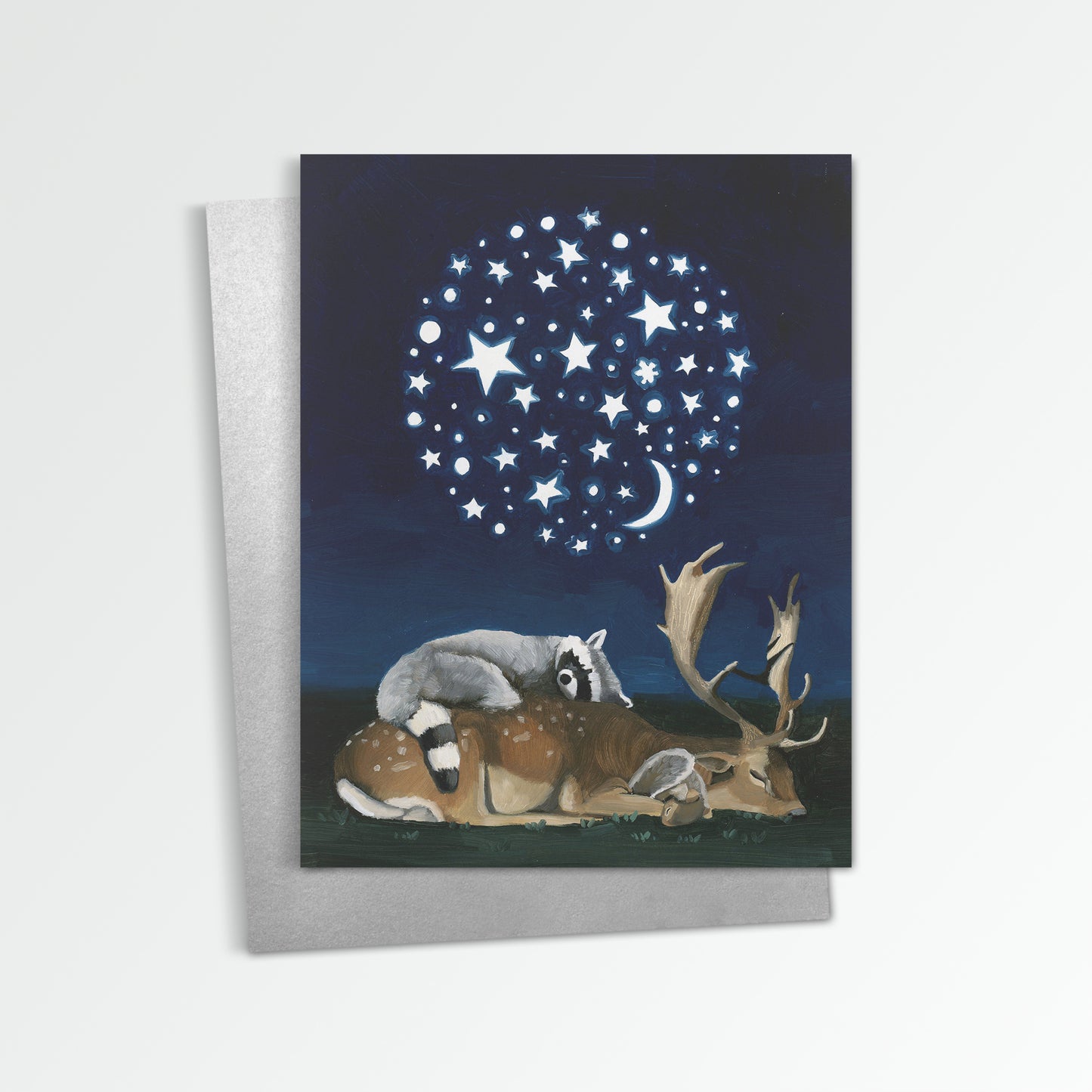 Woodland Animals w/ Night Light Notecard (Blank Inside)