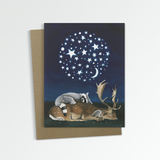 Woodland Animals w/ Night Light Notecard (Blank Inside)