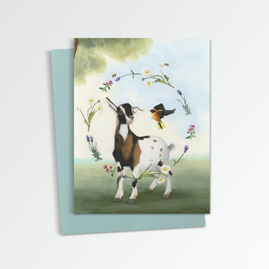 Goat Notecard (Blank Inside)