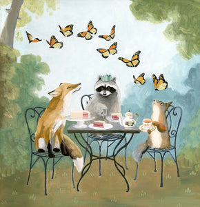 Woodland Animal Tea Party - 10x10 Art Print