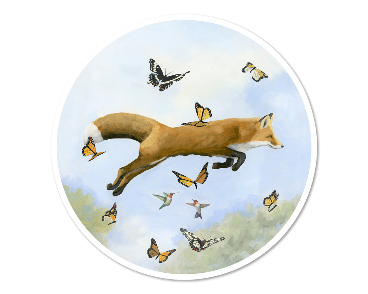 Fox and Things w/ Wings Vinyl Sticker
