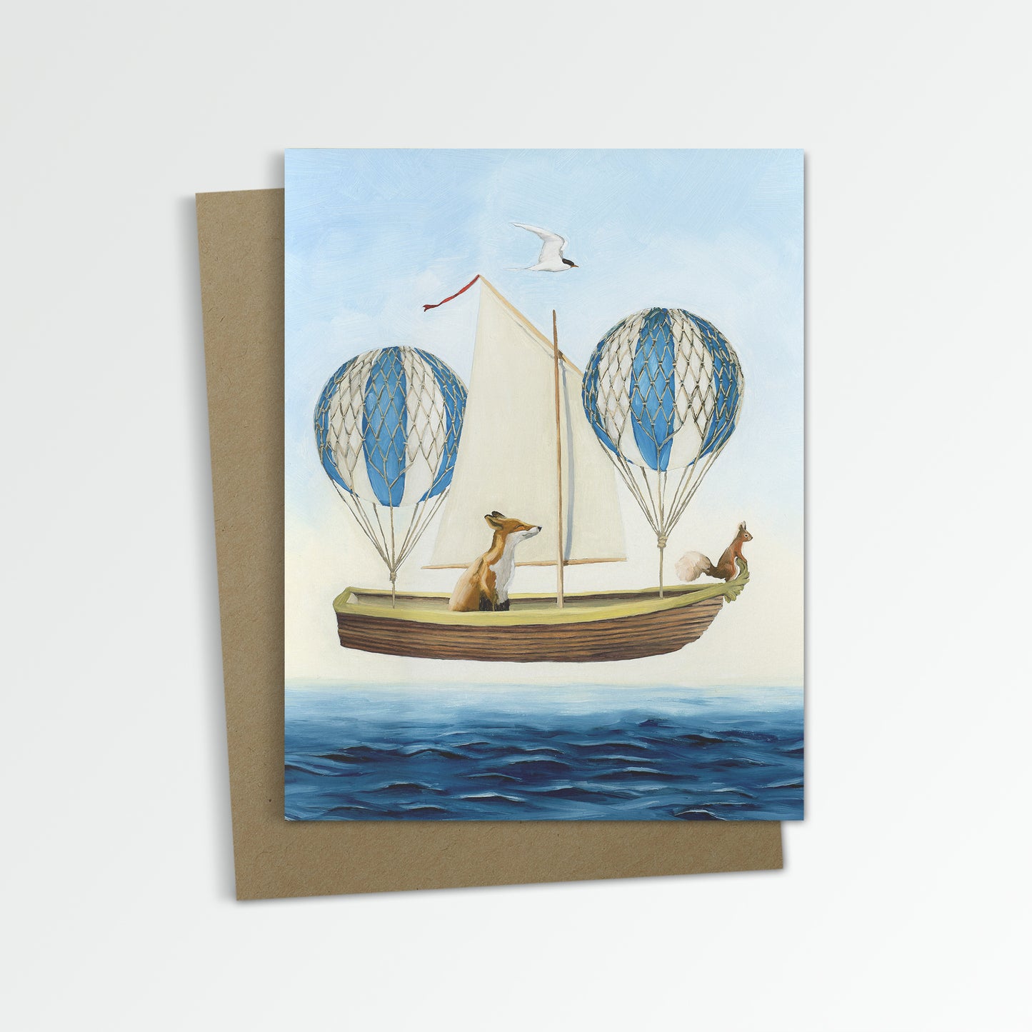 Fox, Squirrel Fling Boat (Blank Inside)