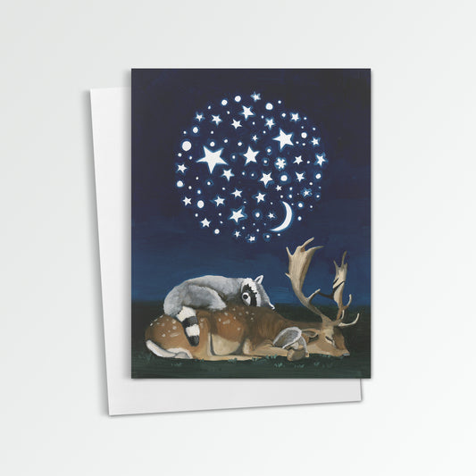 Woodland Animals w/ Night Light Notecard (Blank Inside)