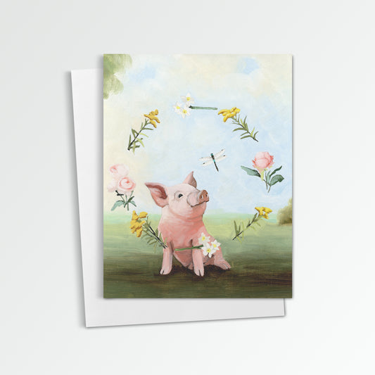 Pig Notecard (Blank Inside)