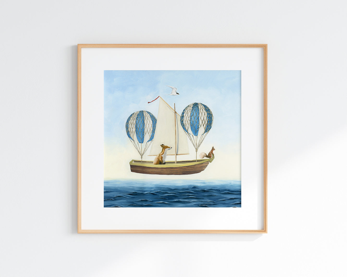 Fox and Squirrel w/ Balloon Boat (12x12)