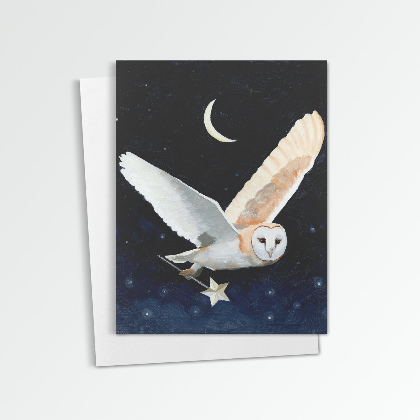 Owl w/ Magic Wand Notecard (Blank Inside)