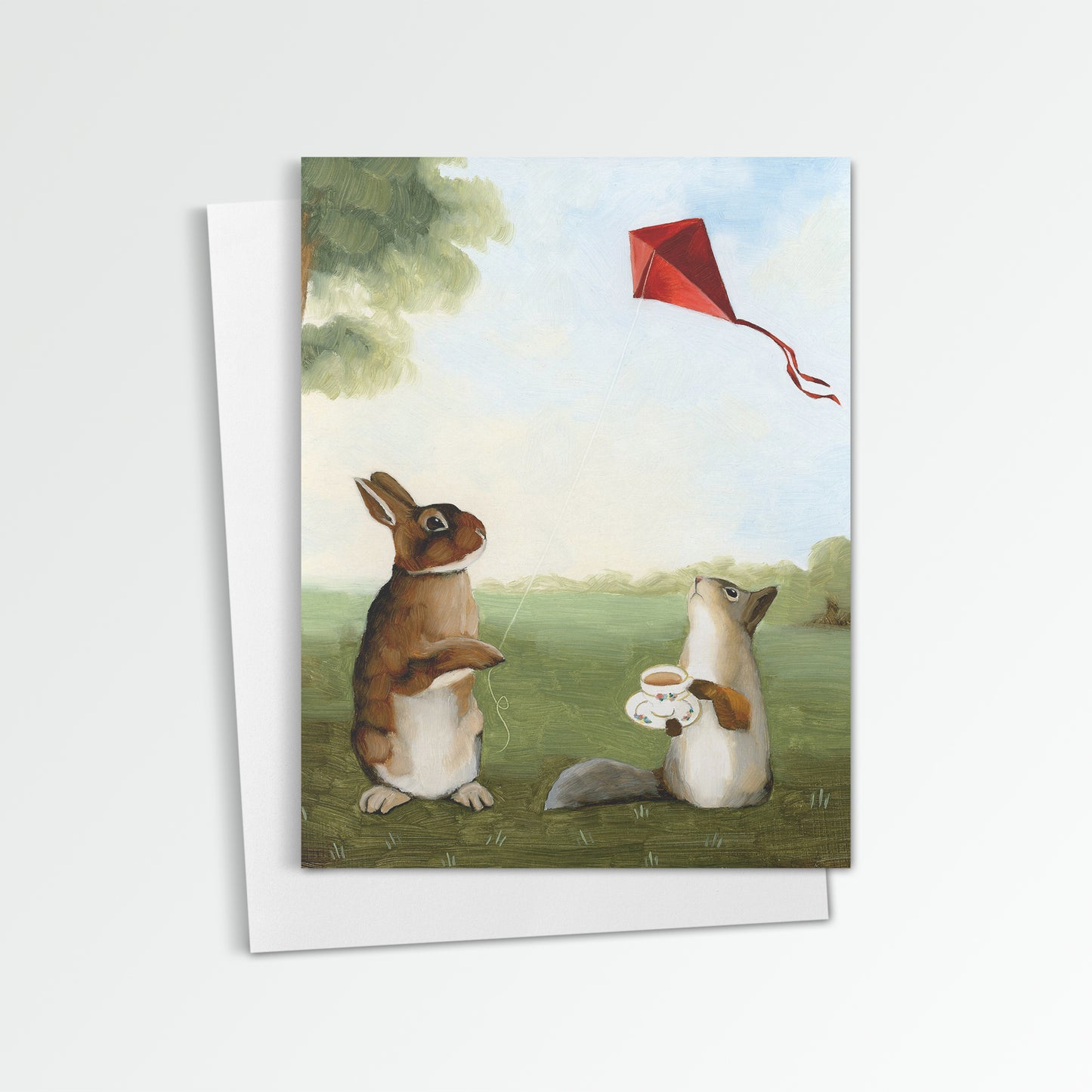 Squirrel, Rabbit & Kite Notecard (Blank Inside)