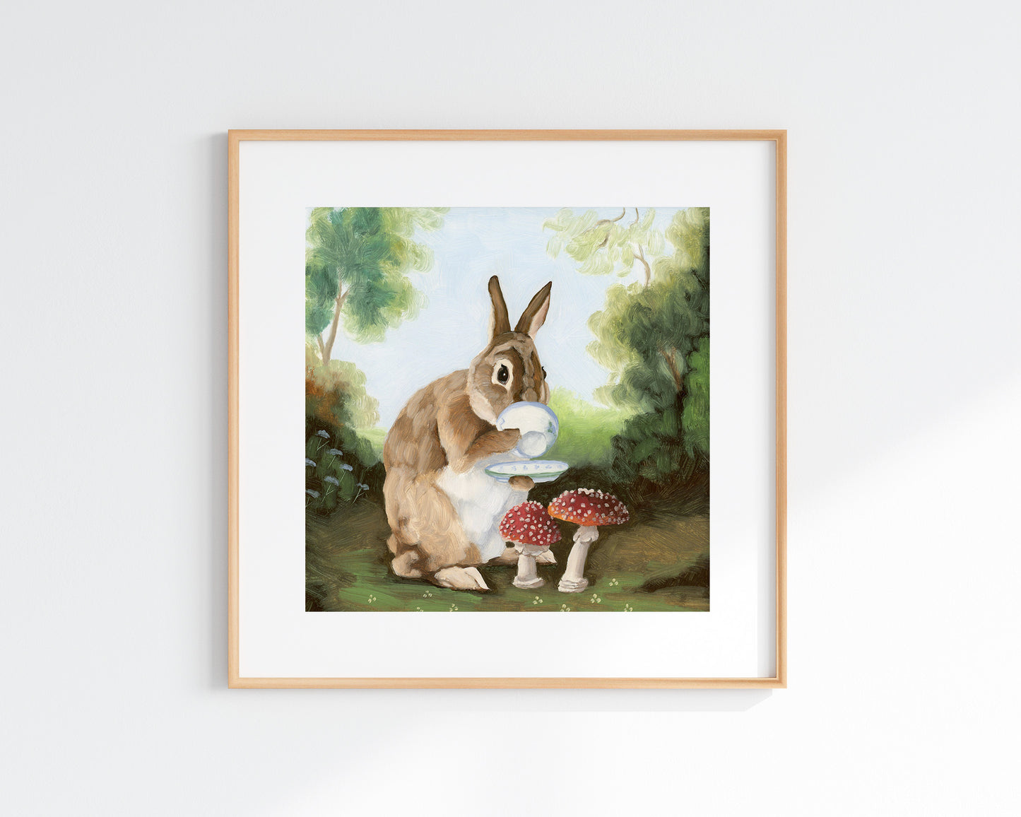 Rabbit, Toadstools & Tea (8x8)