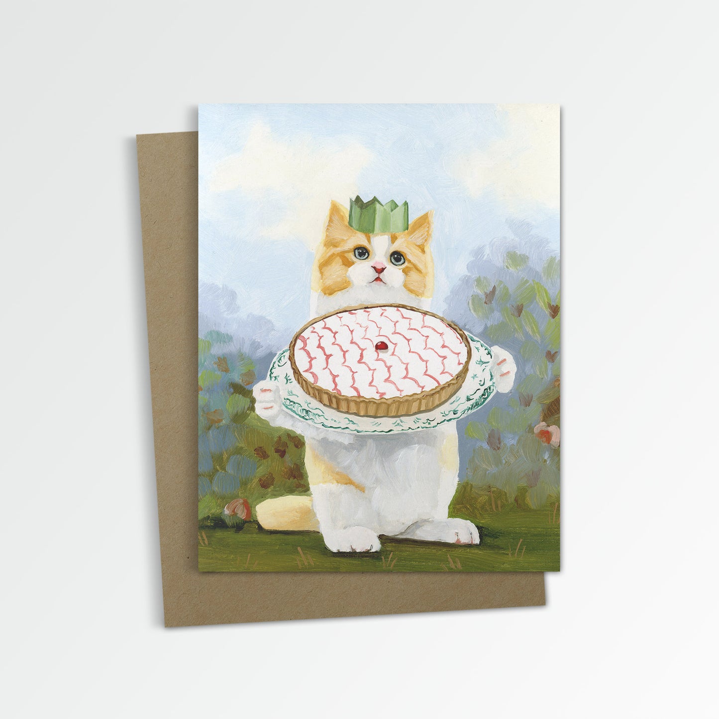 Kitten w/ Bakewell Tart Notecard (Blank Inside)