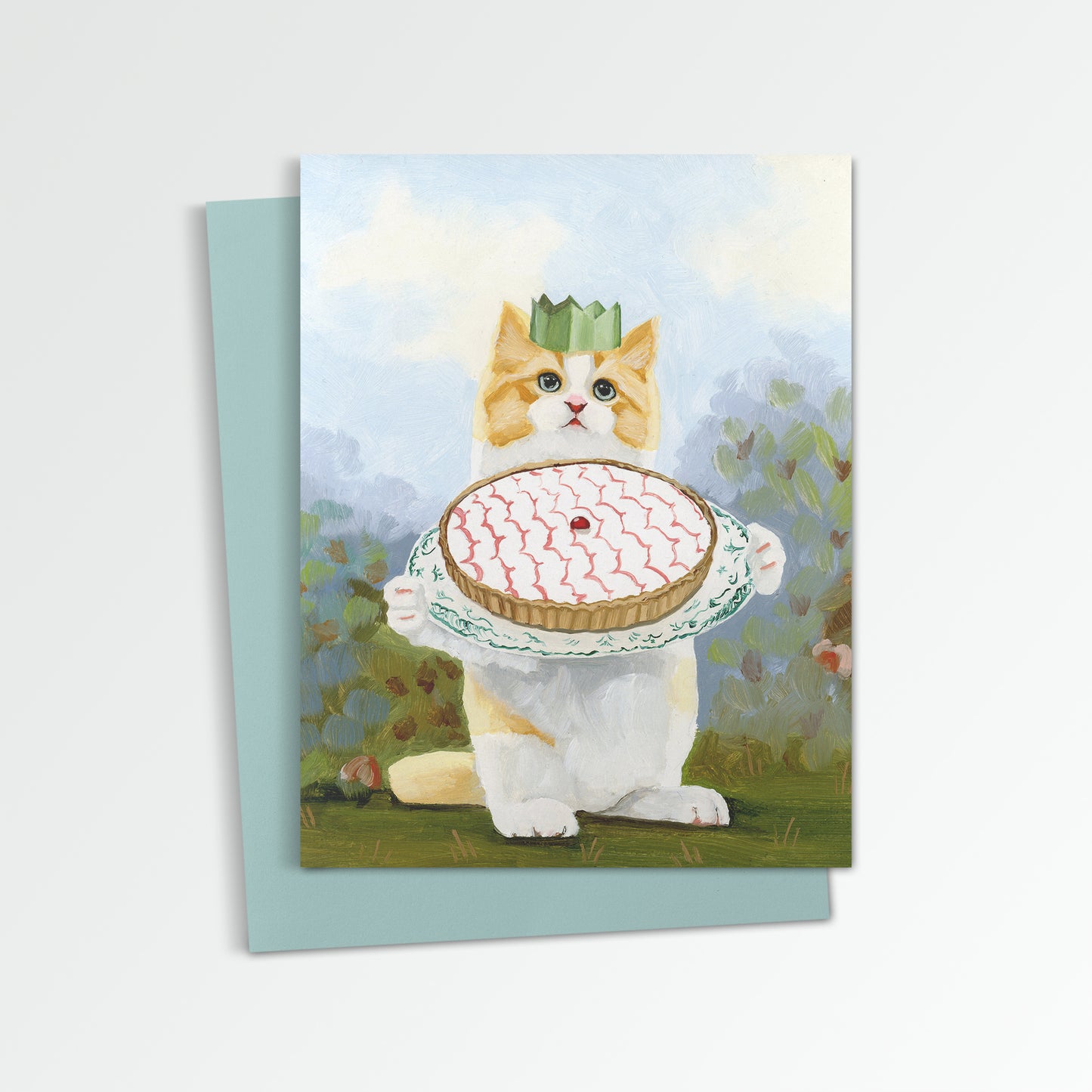 Kitten w/ Bakewell Tart Notecard (Blank Inside)