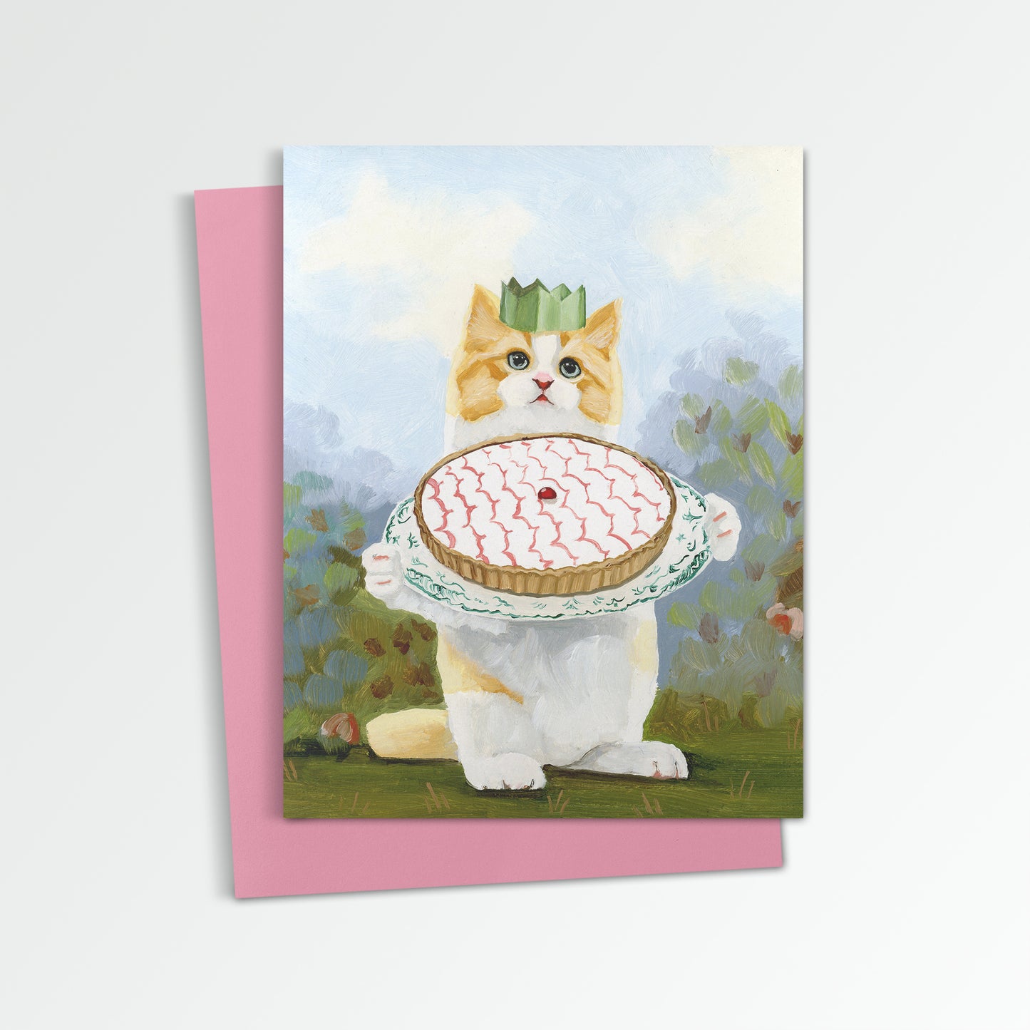 Kitten w/ Bakewell Tart Notecard (Blank Inside)