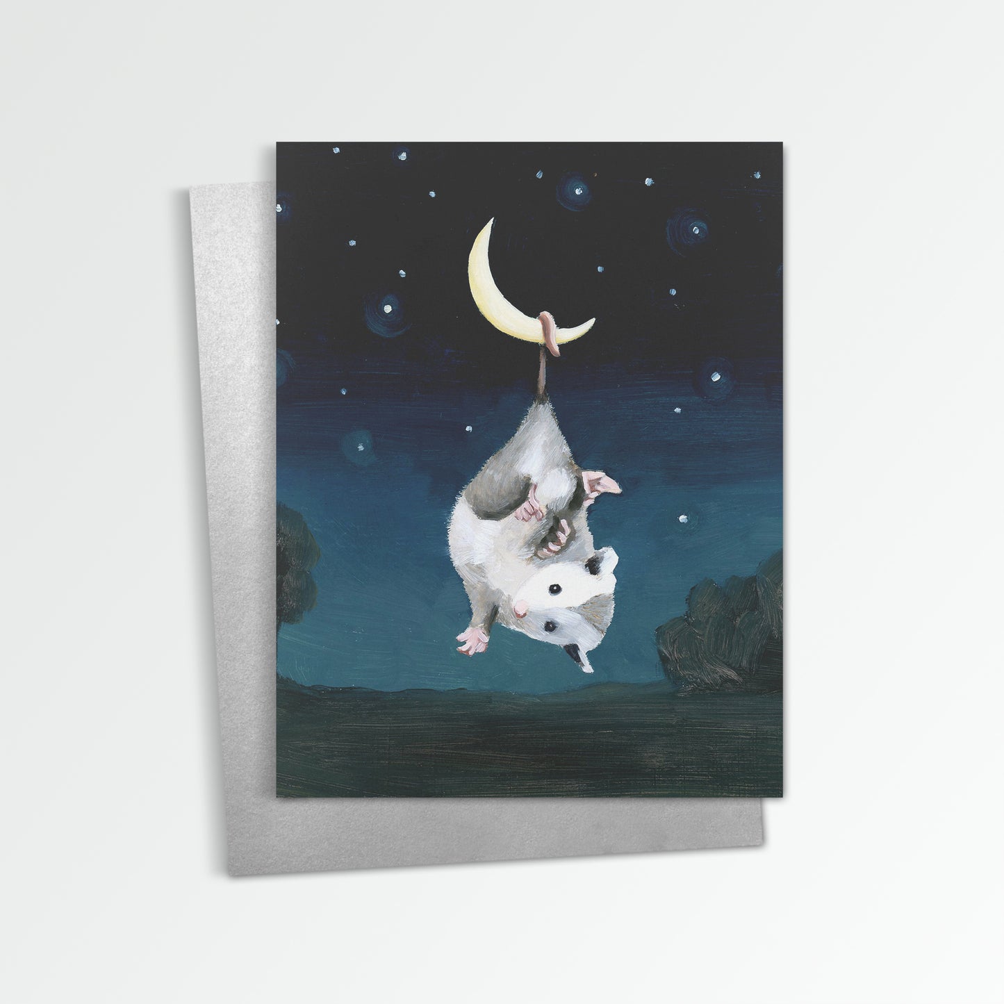 Opossum Hanging On Notecard (Blank Inside)