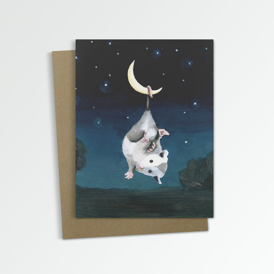 Opossum Hanging On Notecard (Blank Inside)