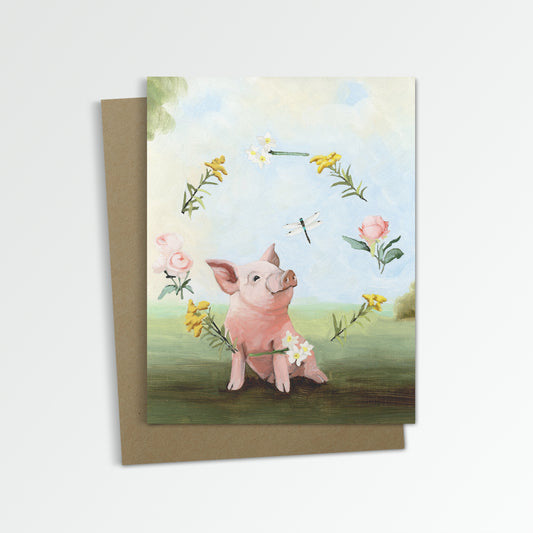 Pig Notecard (Blank Inside)