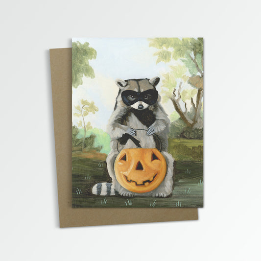 Raccoon w/ Jack-O-Lantern (Blank Inside)