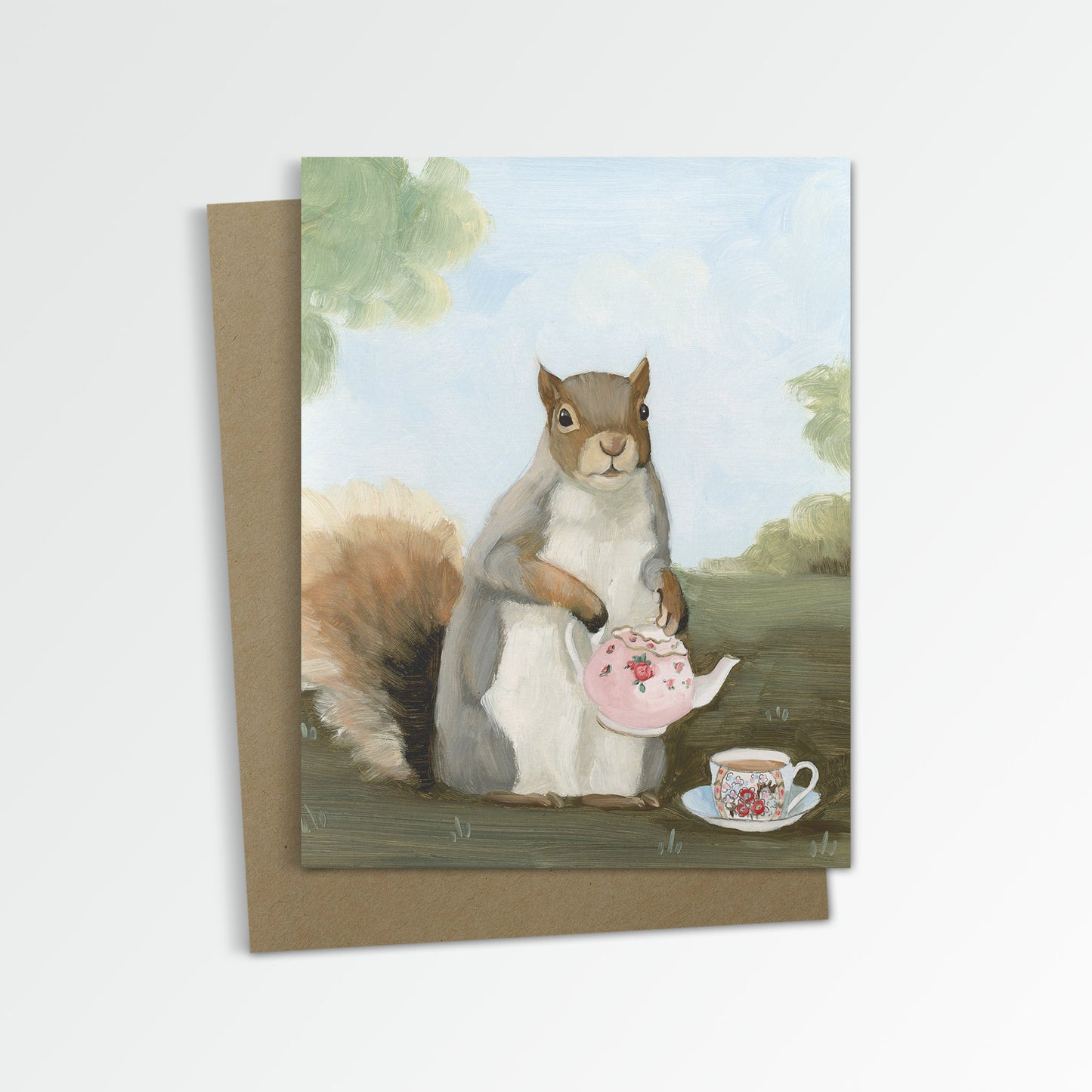 Squirrel Afternoon Tea Notecard (Blank Inside)