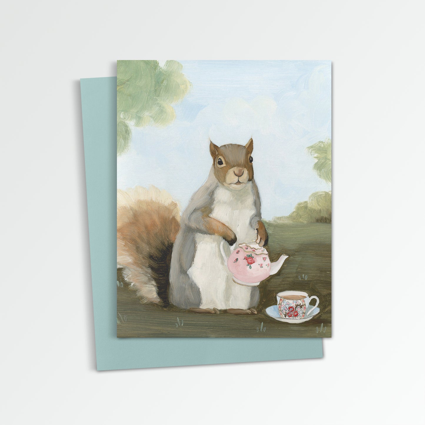 Squirrel Afternoon Tea Notecard (Blank Inside)