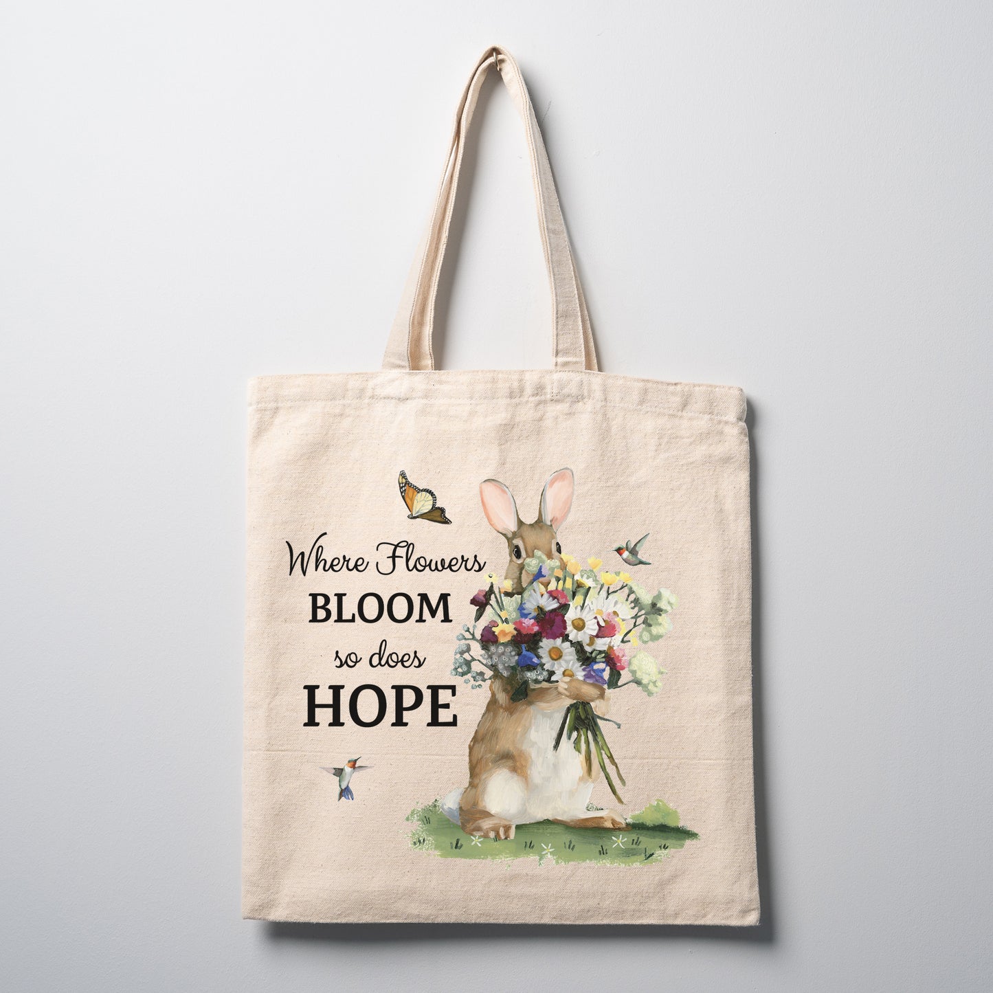 Cotton Canvas Tote Bag - Where Flowers Bloom