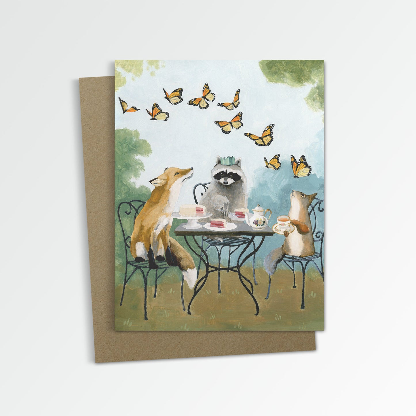 Woodland Animal Tea Party Notecard (Blank Notecard)