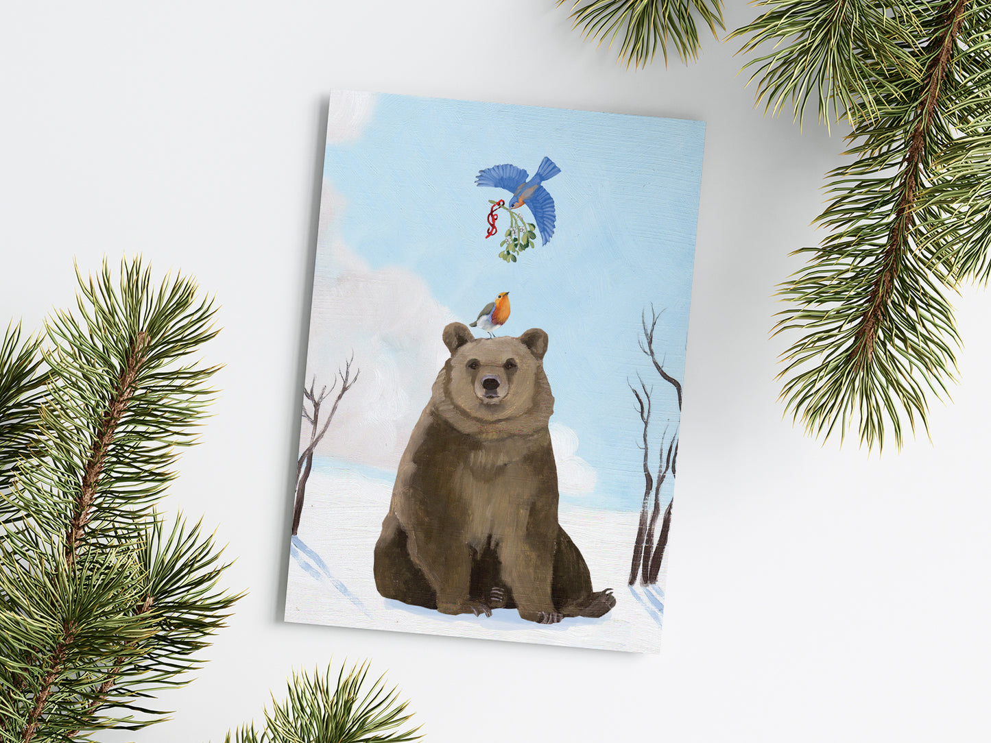 Bear & Mistletoe - Holiday Greeting Card