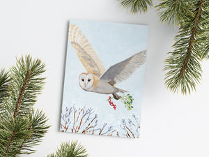Owl & Mistletoe - Holiday Greeting Card