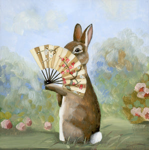 Rabbit w/ Fan - Art Print