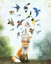 Load image into Gallery viewer, NEW! Fox and Birds of a Feather - Art Print