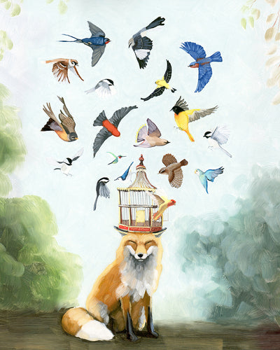 NEW! Fox and Birds of a Feather - Art Print
