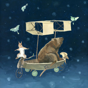 Flying Machine w/ Boat - Art Print