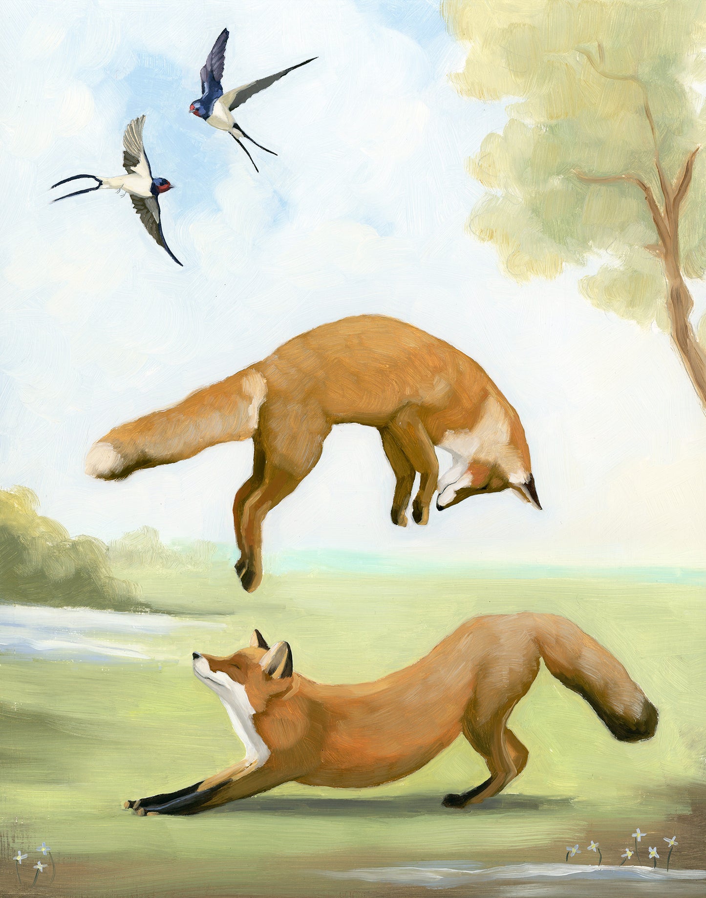 Fox Frolic Art Print (8x10)