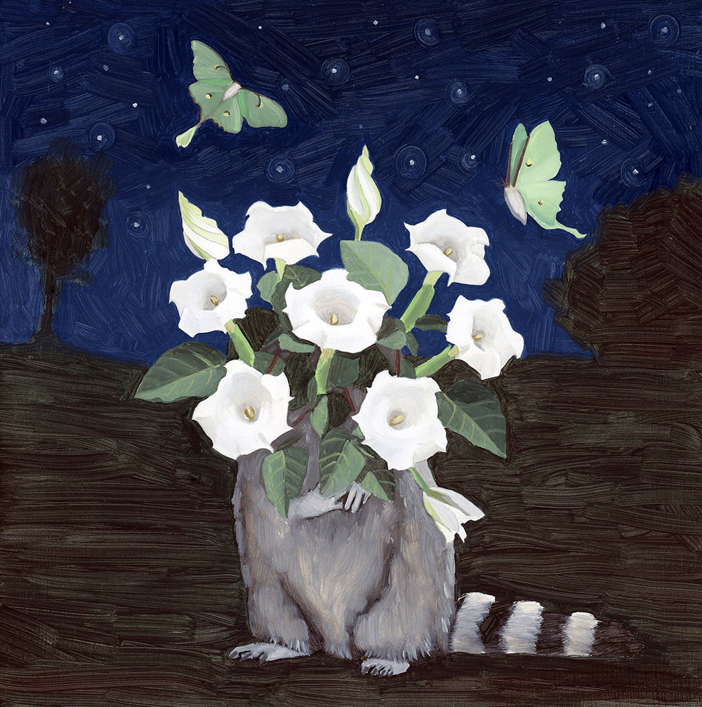 Owl w/ Magic Wand and Crescent Moon - Art Print – Kim Ferreira