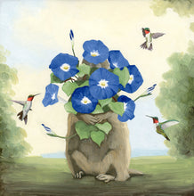 Load image into Gallery viewer, Groundhog w/ Morning Glories - Art Print